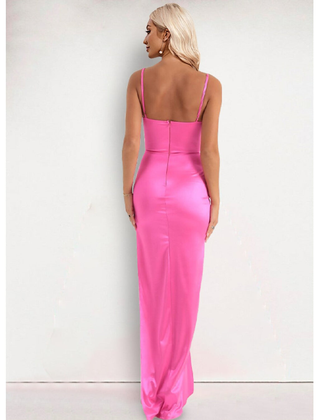 Evening Gown Dress Formal Floor Length Sleeveless Strap with Slit
