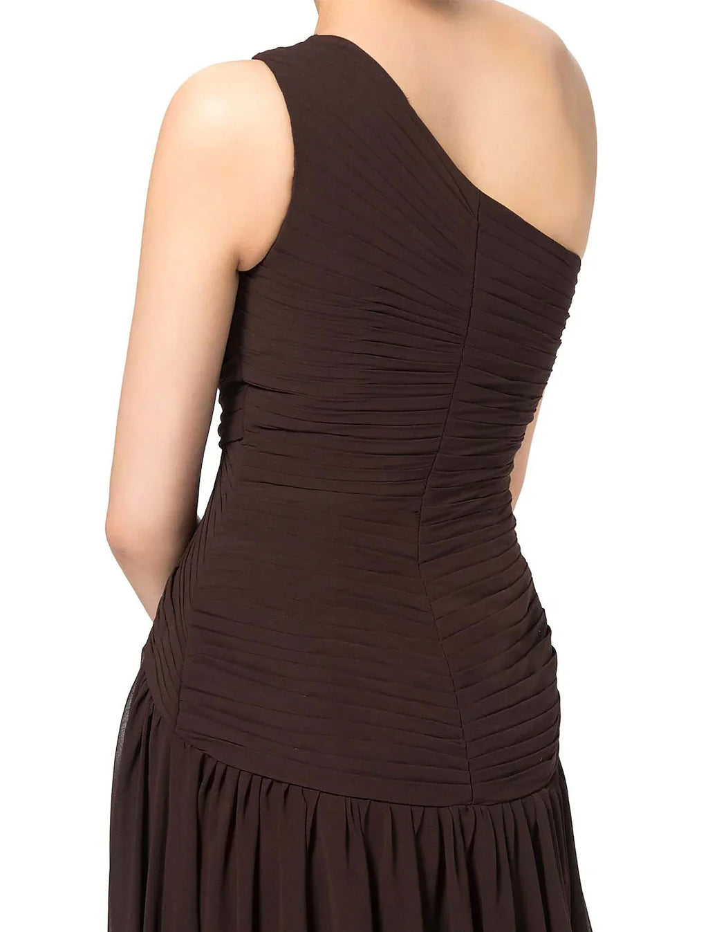 Sexy Party Wear Formal Evening Dress One Shoulder Backless Sleeveless Floor Length with Slit Insert