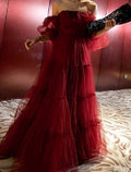 Ball Gown Elegant Princess Quinceanera Formal Evening Dress Off Shoulder Long Sleeve Floor Length