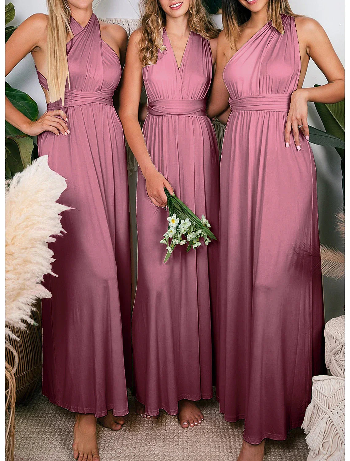 Mermaid / Trumpet Bridesmaid Dress V Neck Long Sleeve Elegant Court Train with Ruching / Solid Color