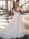 Wedding Dresses Sleeveless Square Beading