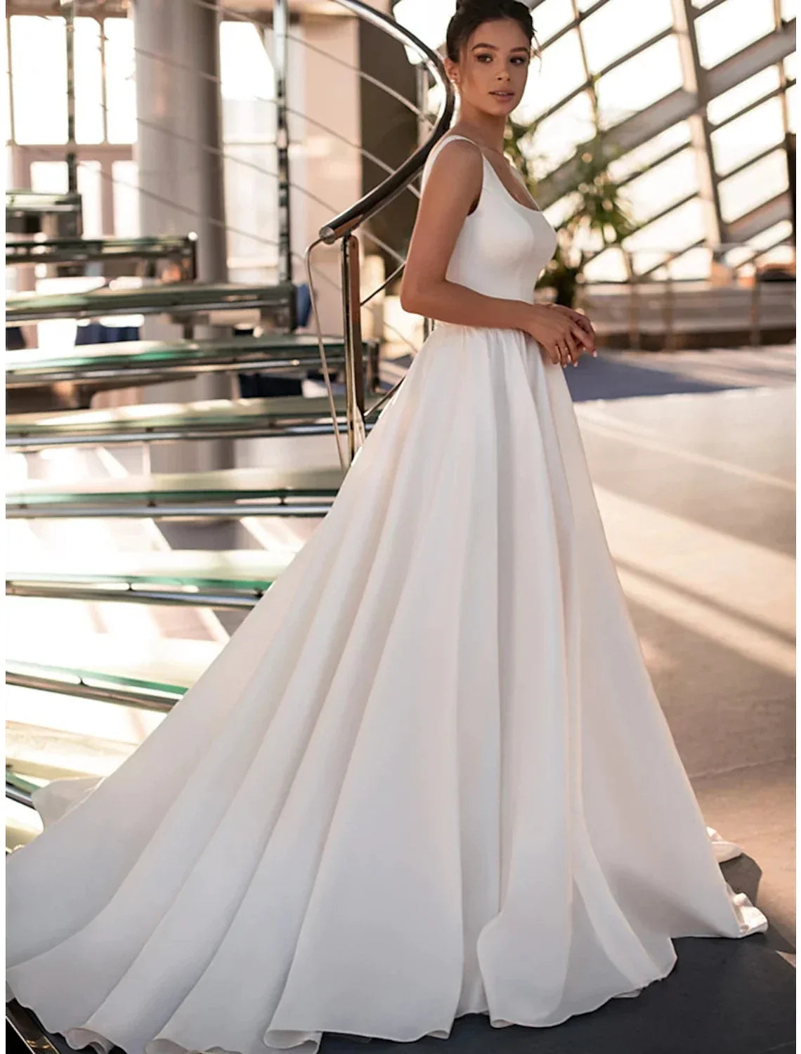 Wedding Dresses Sleeveless Square Beading