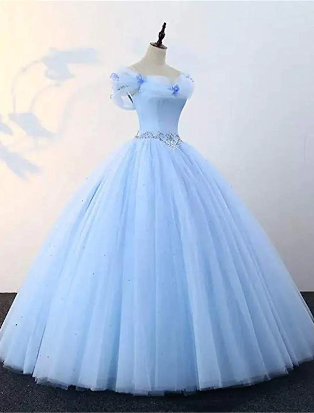 Ball Gown Prom Dresses Princess Dress Graduation Floor Length Sleeveless Off Shoulder with Pearls