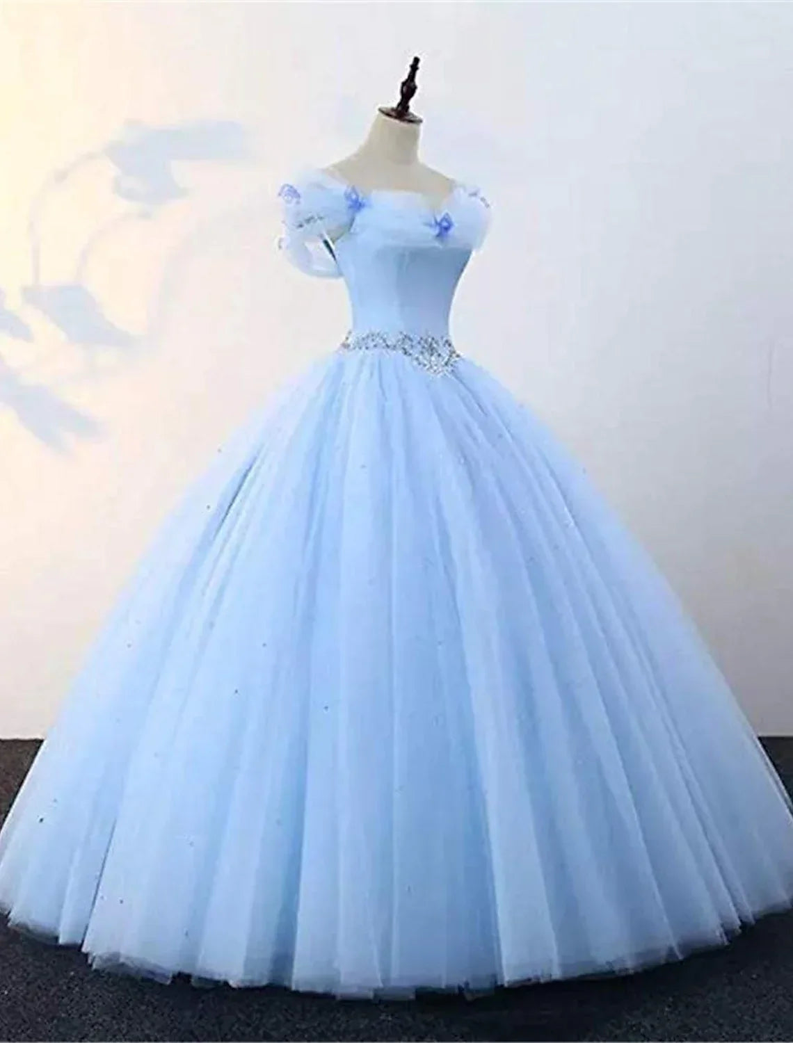 Ball Gown Prom Dresses Princess Dress Graduation Floor Length Sleeveless Off Shoulder with Pearls
