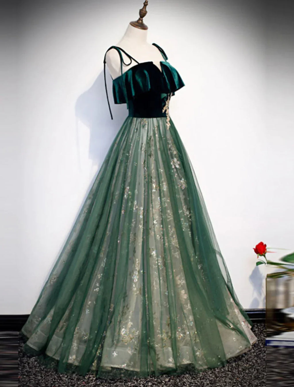Glittering Engagement Formal Evening Dress Strap Sleeveless Floor Length