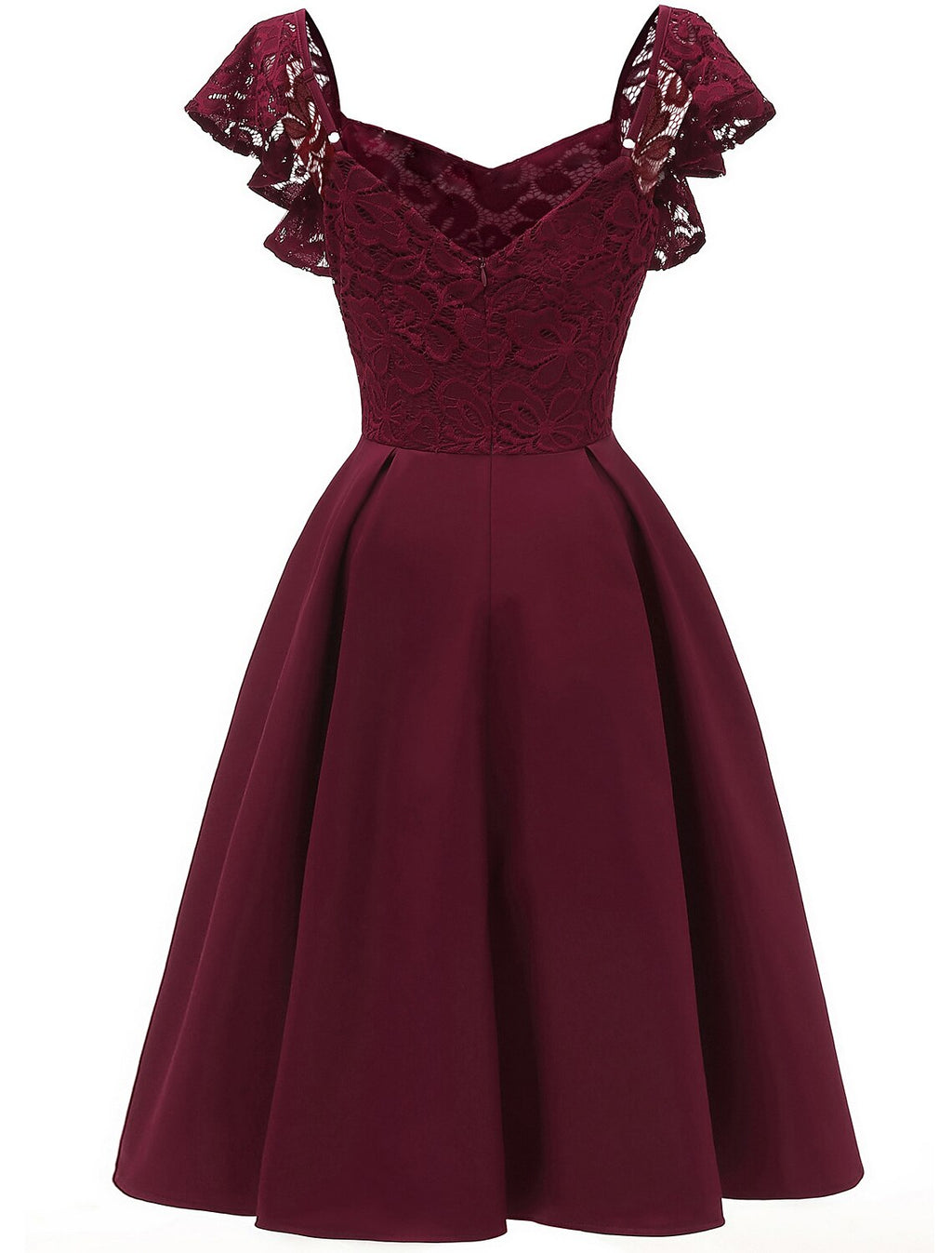 Cocktail Dresses Vintage Dress Party Wear Wedding Guest Knee Length Short Sleeve V Neck Spandex