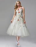 Wedding Length Sleeveless with Appliques