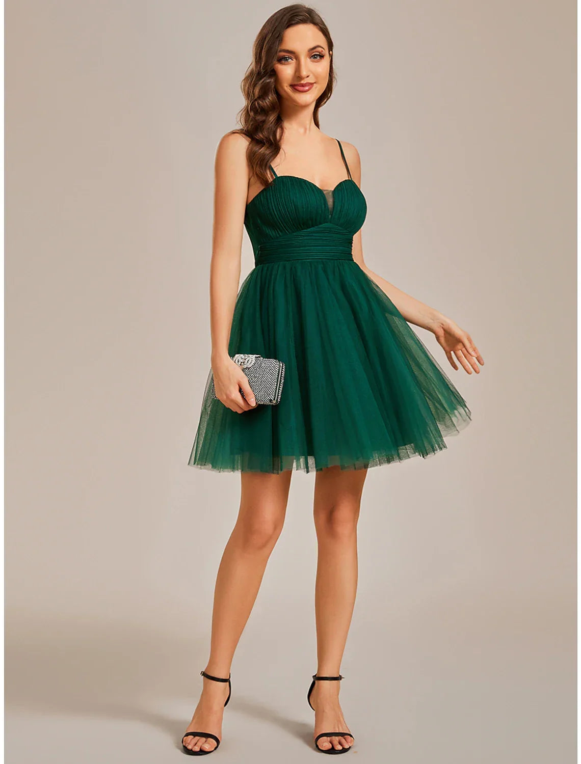 Homecoming Dresses Princess Dress Cocktail Party Short / Mini Sleeveless Spaghetti Strap with Ruched