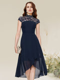 Cocktail Dresses Flirty Dress Homecoming Wedding Guest Asymmetrical Sleeveless Jewel Neck