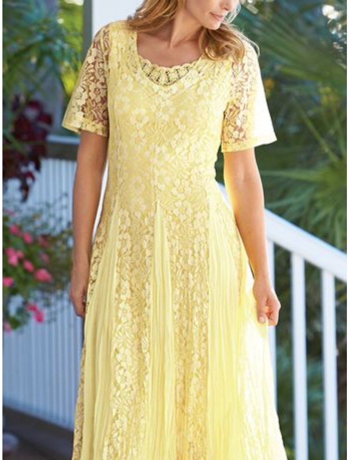 Sheath / Column Mother of the Bride Dress Wedding Guest Elegant Sweet Scoop Neck Ankle Length Short Sleeve with Pleats Solid Color