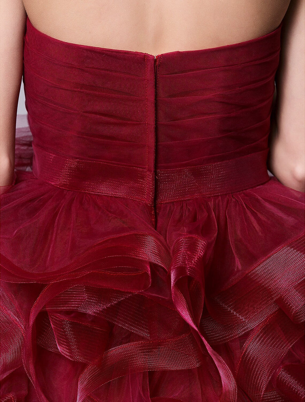 Cocktail Party Dress Strapless Sleeveless Short Mini with Ruched Tier