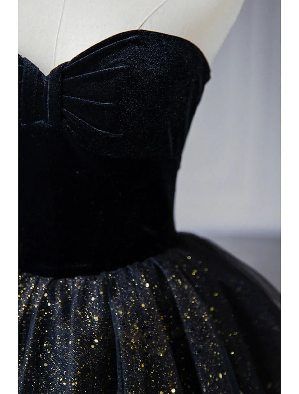 Black Dress Dress Formal Birthday Floor Length Sleeveless Strapless with Ruched