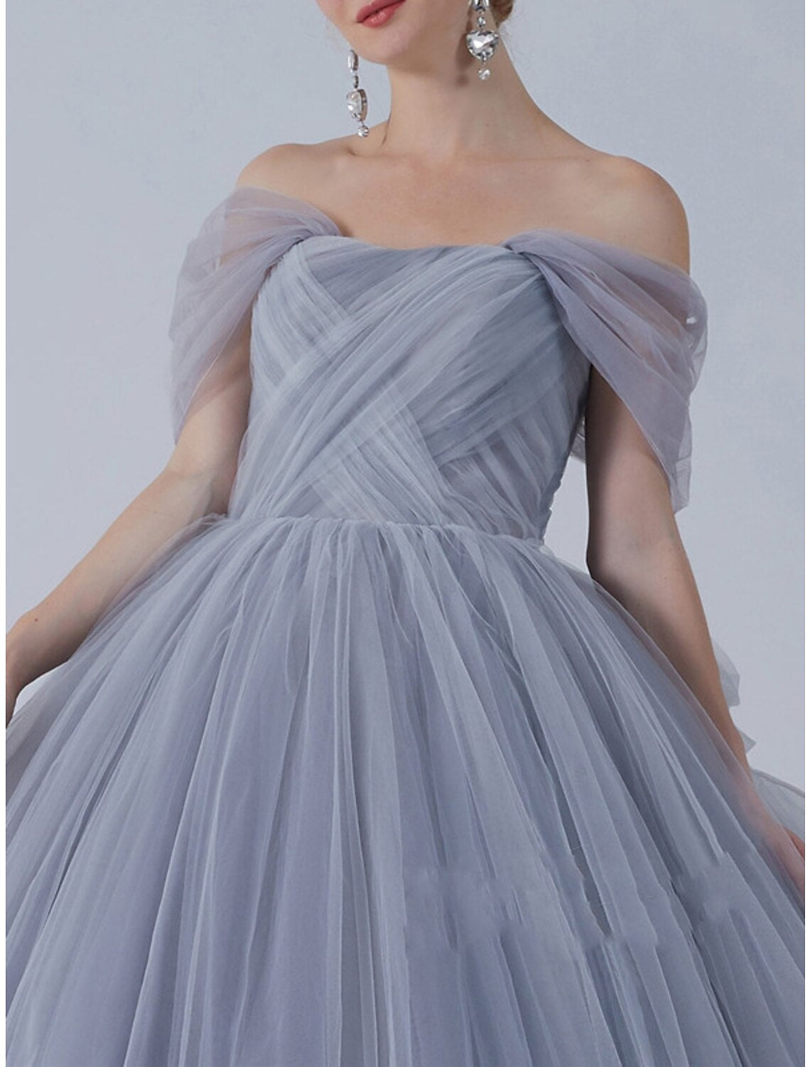 Ball Gown Prom Dresses Luxurious Dress Quinceanera Prom Sweep / Brush Train Short Sleeve Off Shoulder with Bow(s) Pleats