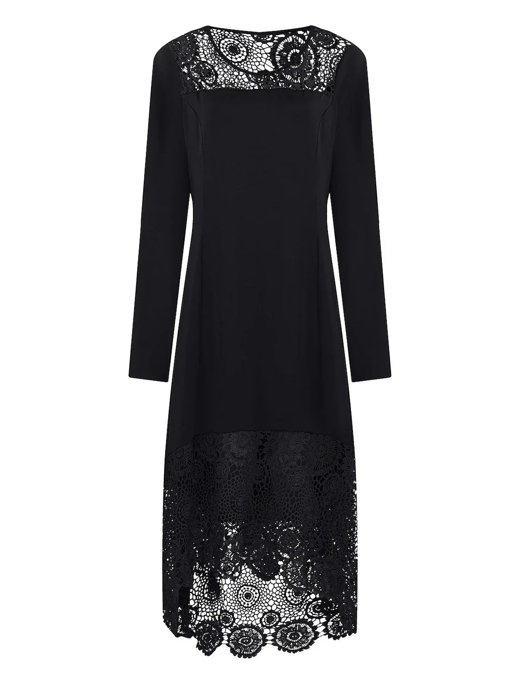 Cocktail Dresses Plus Size Dress Party Wear Wedding Guest Ankle Length Long Sleeve Jewel Neck Spandex