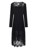Cocktail Dresses Plus Size Dress Party Wear Wedding Guest Ankle Length Long Sleeve Jewel Neck Spandex
