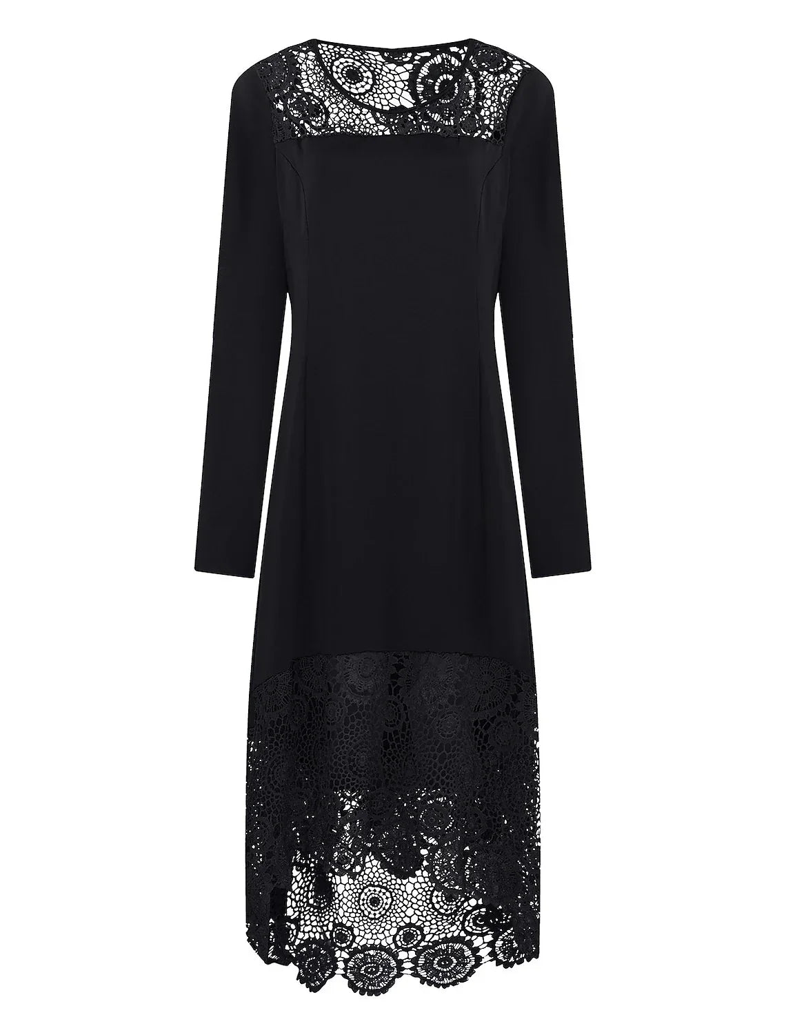 Cocktail Dresses Plus Size Dress Party Wear Wedding Guest Ankle Length Long Sleeve Jewel Neck Spandex