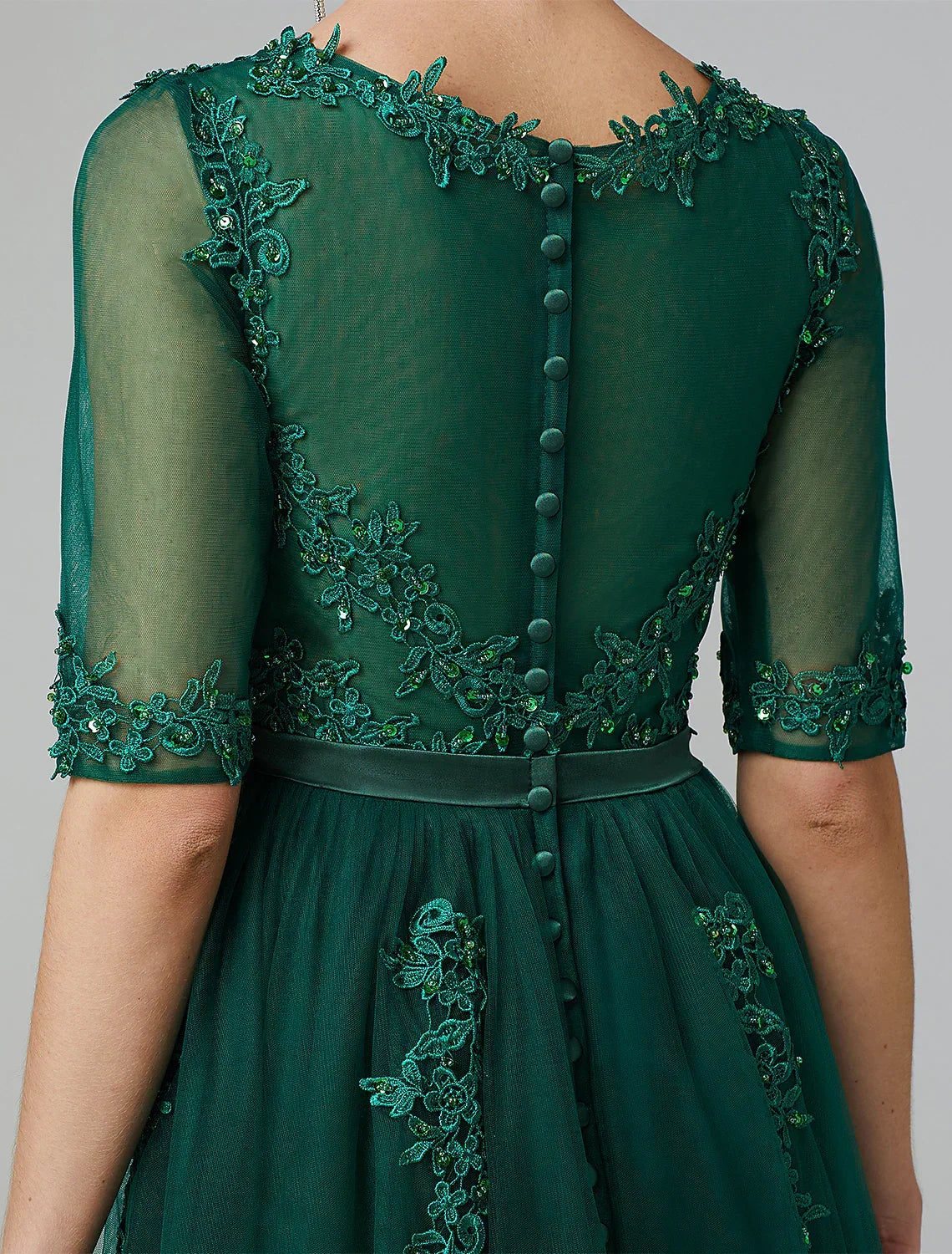 Wedding Sleeveless Neck Over Appliques