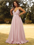 Plus Size Dress Wedding Guest Sleeveless V Neck with Appliques