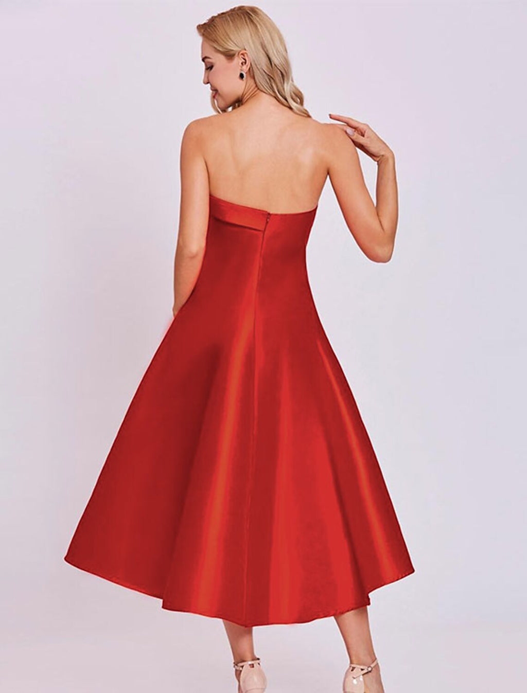 Cocktail Dresses Length Sleeveless Strapless with Sleek