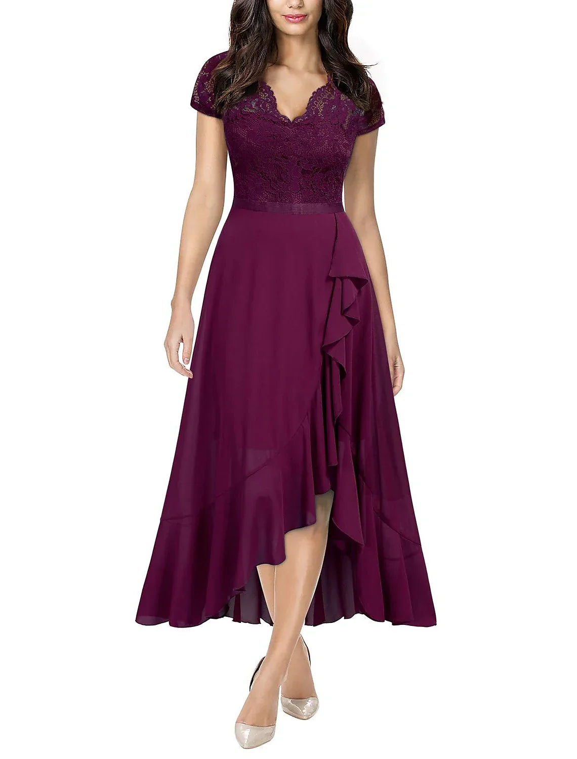 Black Cocktail Dresses Little Dress Dress Wedding Guest Cocktail Party Asymmetrical Short Sleeve One Shoulder with Pleats