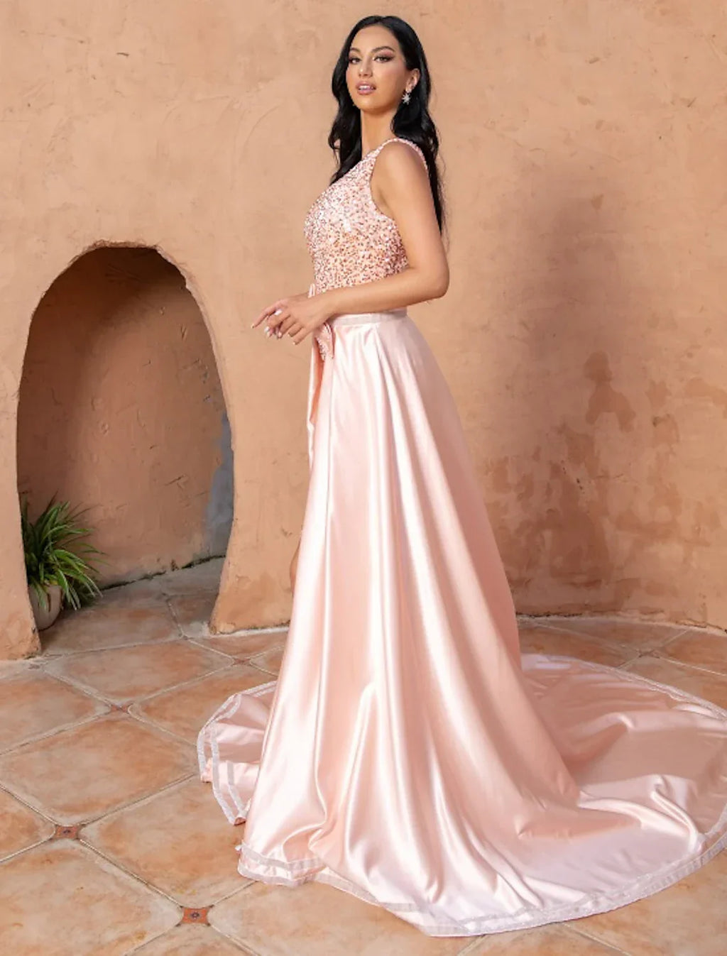 Mermaid / Trumpet Cocktail Dresses Sparkle & Shine Dress Wedding Party Birthday Court Train Sleeveless One Shoulder