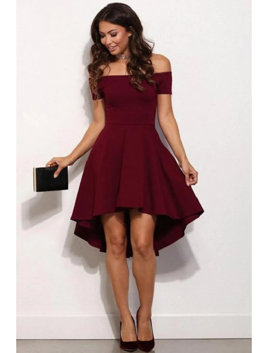 Fairy Cute Homecoming Party Wear Dress Off Shoulder Short Sleeve Short Mini