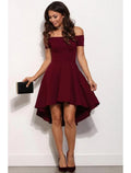 Fairy Cute Homecoming Party Wear Dress Off Shoulder Short Sleeve Short Mini