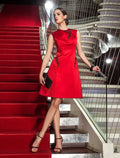 Knee Length Sleeveless with Beading Appliques
