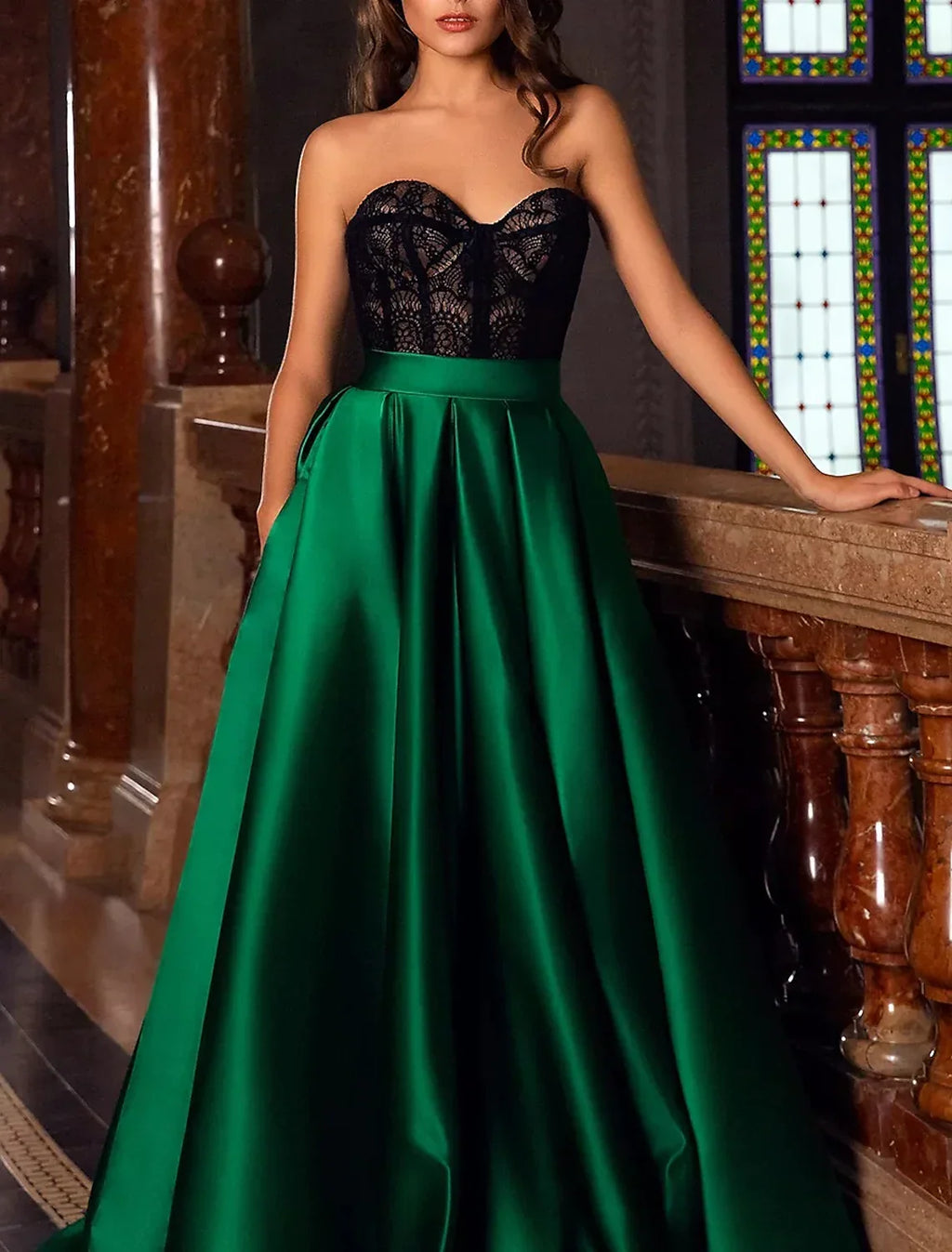 Evening Gown Vintage Dress Sleeveless Pocket