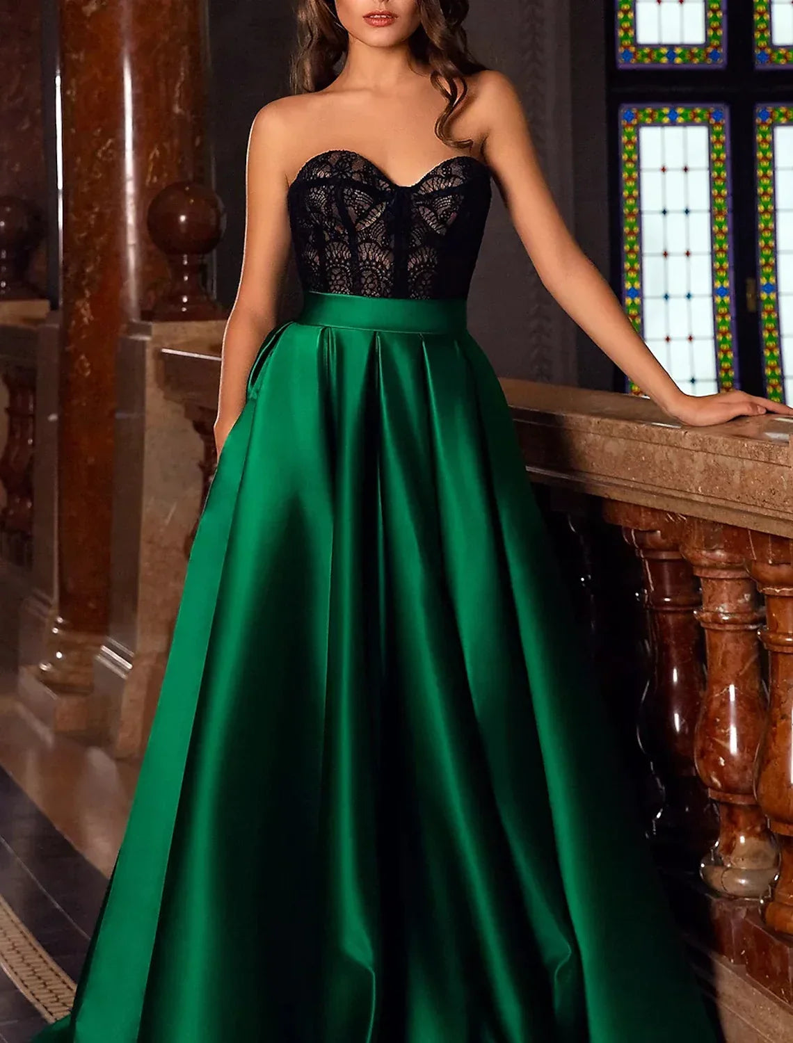 Evening Gown Vintage Dress Sleeveless Pocket