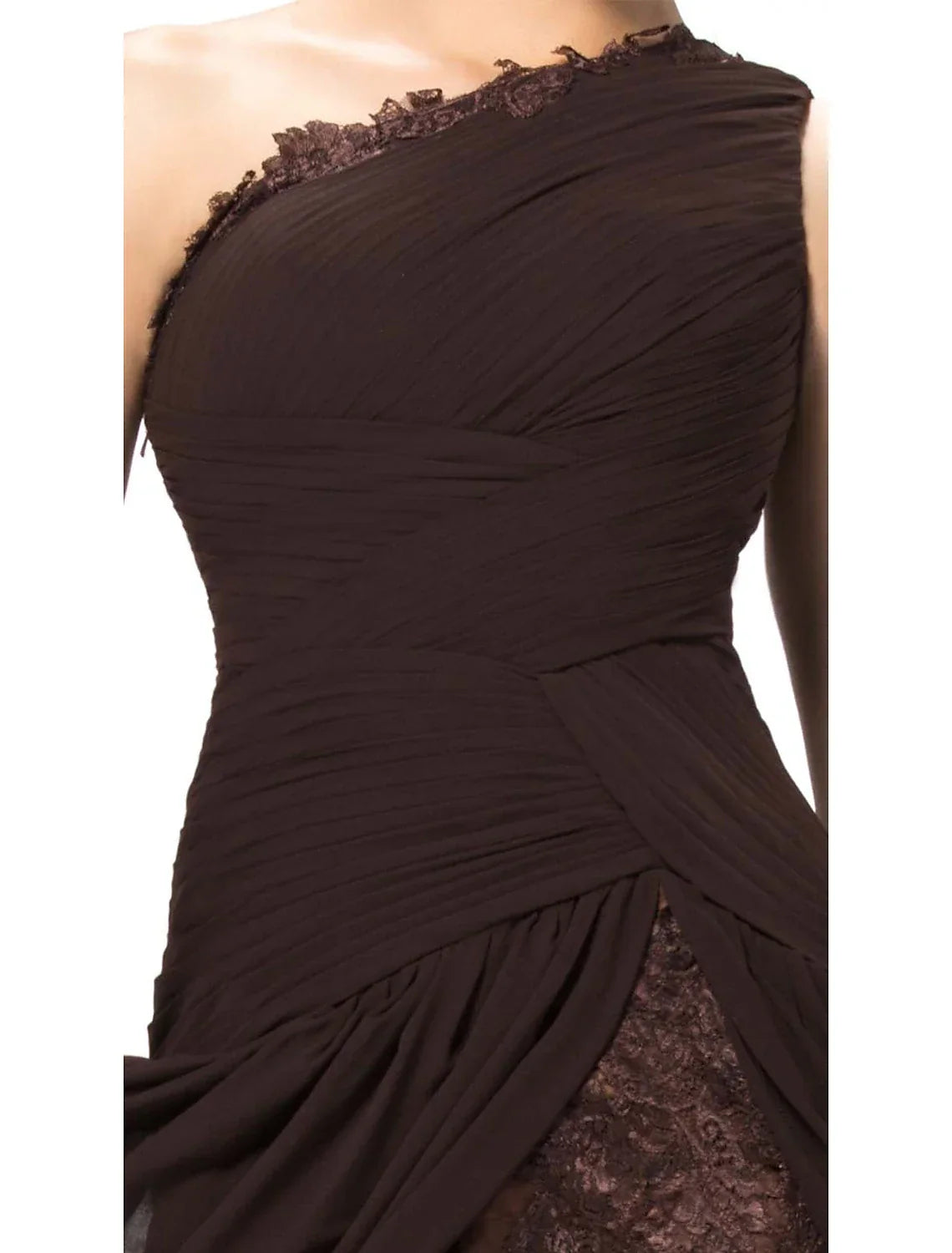 Sexy Party Wear Formal Evening Dress One Shoulder Backless Sleeveless Floor Length with Slit Insert