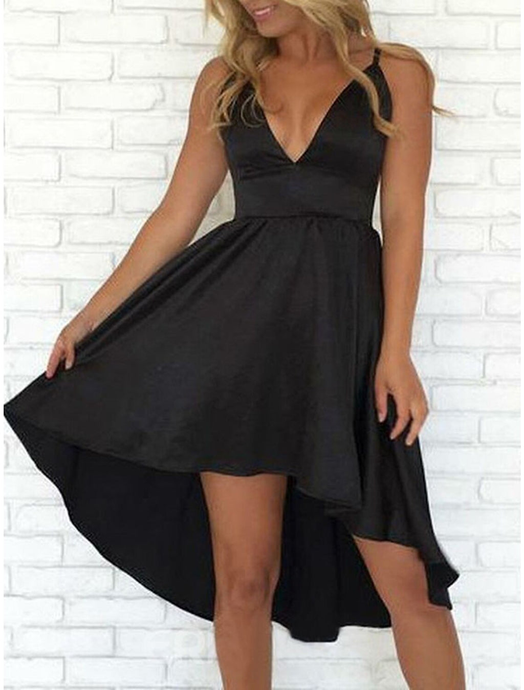 Cocktail Dresses Party Dress Engagement Cocktail Party Asymmetrical Sleeveless V Neck with Sleek
