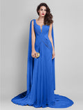 Wedding Sleeveless Neck V Back Criss Cross Side Draping