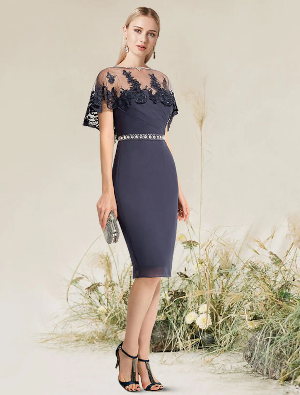 Cocktail Dresses Wedding Knee Length Short Sleeve Strapless