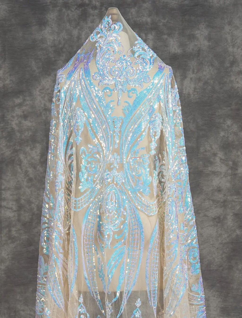 Evening Gown Floral Dress Formal Chapel Train Long Sleeve V Neck Backless with Slit