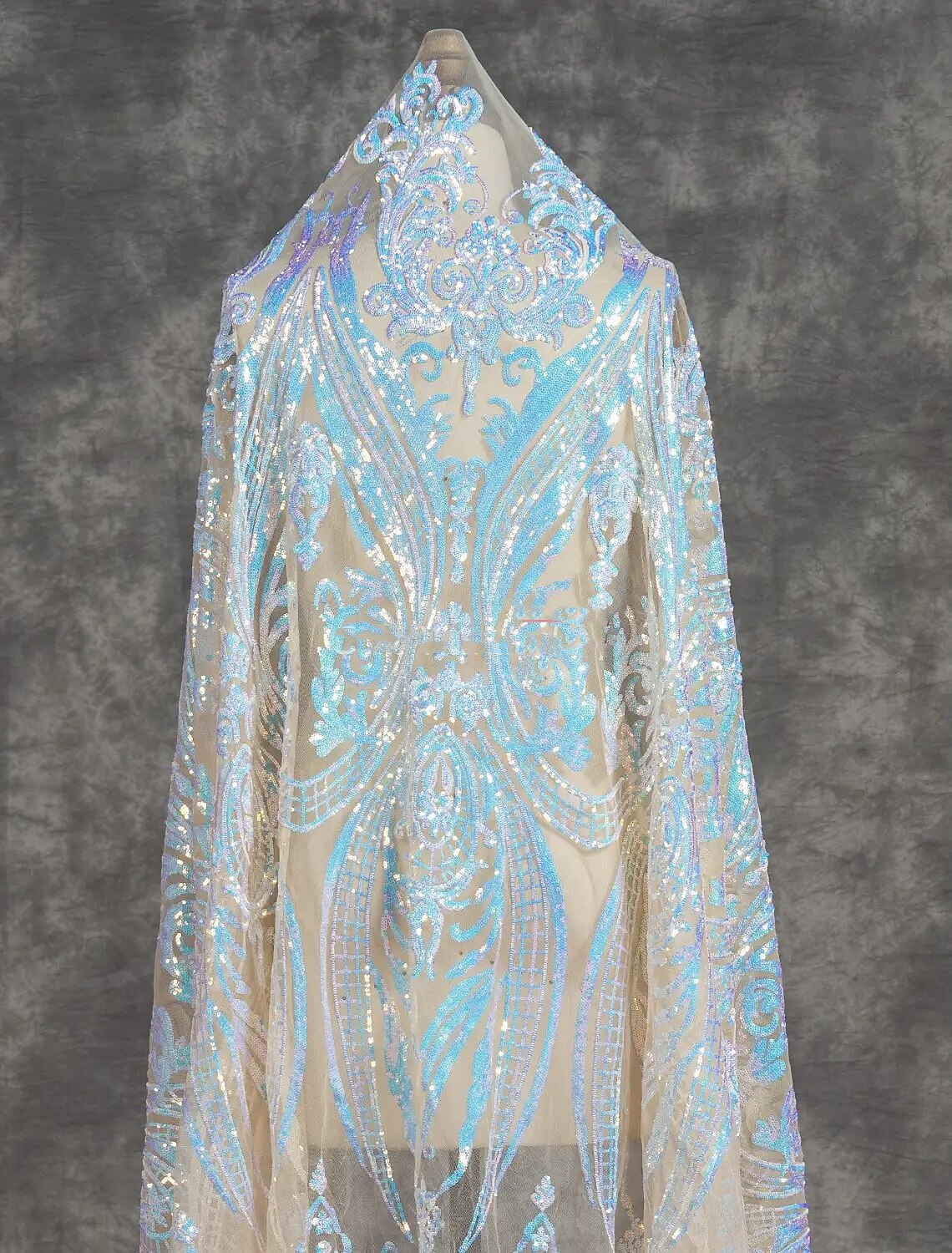 Evening Gown Floral Dress Formal Chapel Train Long Sleeve V Neck Backless with Slit