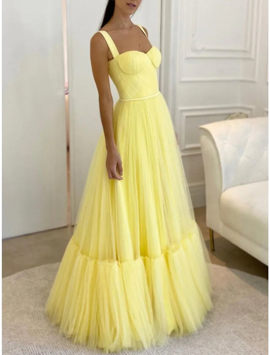 Evening Gown Elegant Dress Formal Floor Length Sleeveless Sweetheart with Pleats