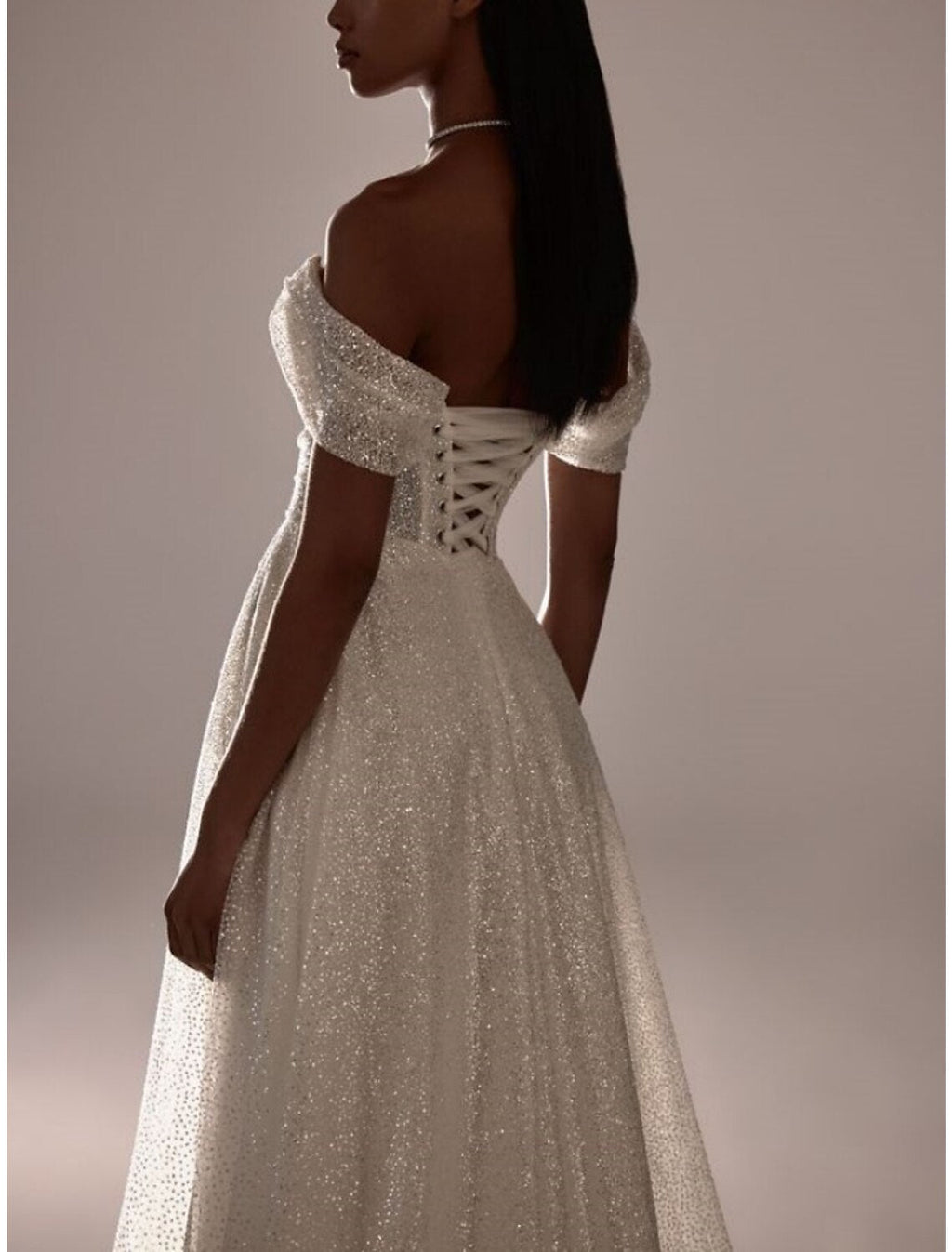 Formal Wedding Dresses A-Line Off Shoulder Short Sleeve Court Train Bridal Gowns With Pleats Ruched