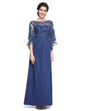 Mother of the Bride Dress Elegant Neck Ankle Length Half Sleeve