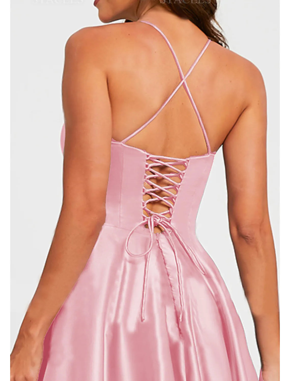 Minimalist Dress Formal Floor Length Sleeveless V Neck Backless with Pleats Ruched