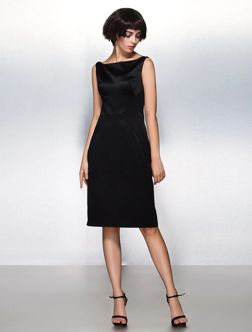 Wedding Knee Length Sleeveless Neck with Pleats