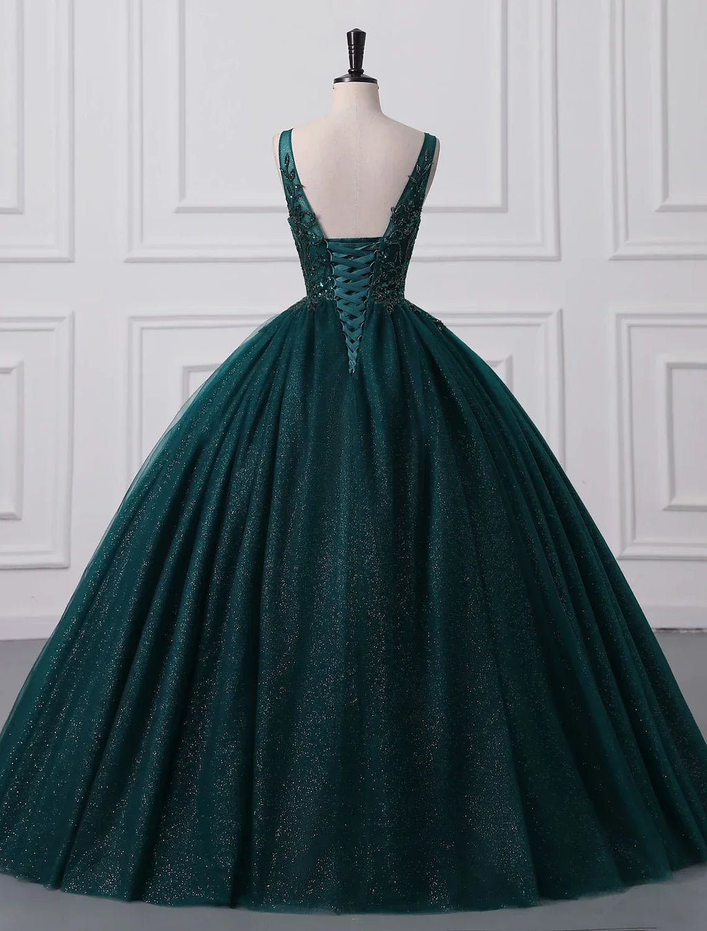Sparkle Shine Dress Quinceanera Floor Length Sleeveless V Neck with Appliques