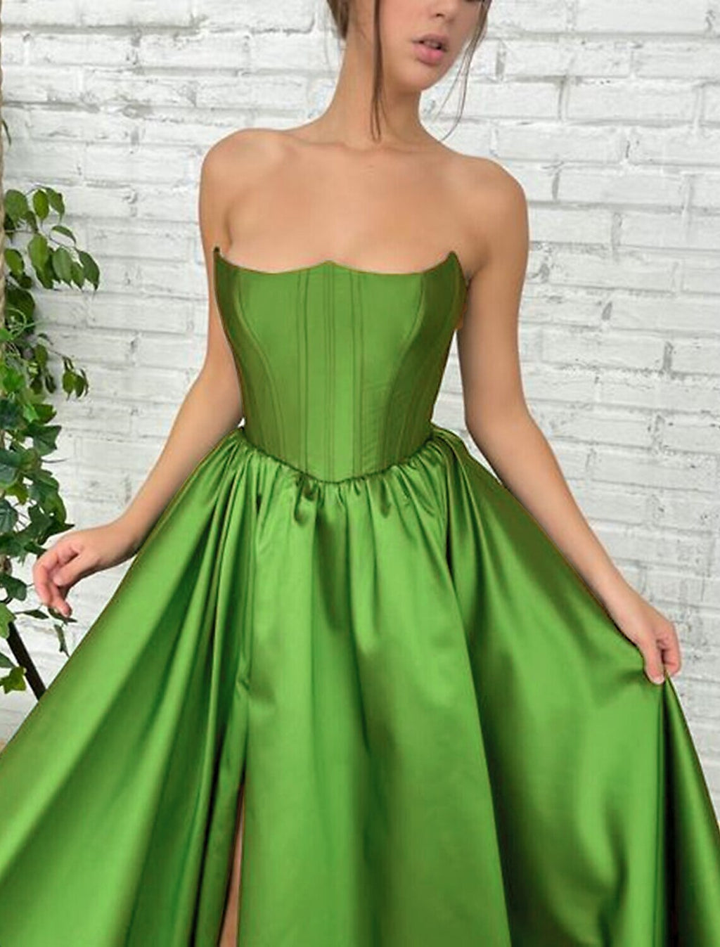 Ball Gown Evening Gown Corsets Dress Engagement Formal Evening Sweep / Brush Train Sleeveless Strapless