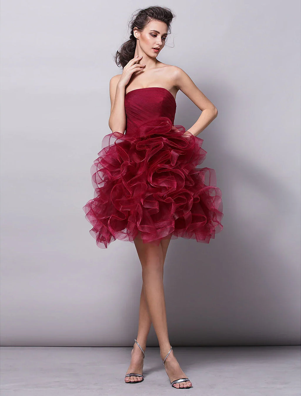Ball Gown Hot Homecoming Cocktail Party Valentine's Day Dress Strapless Sleeveless Short / Mini with Ruched