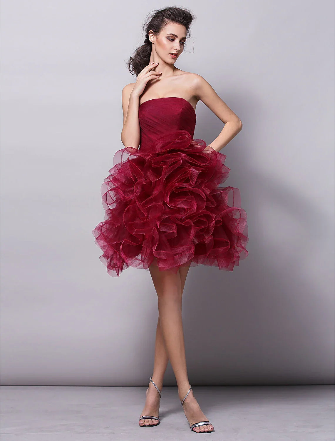 Ball Gown Hot Homecoming Cocktail Party Valentine's Day Dress Strapless Sleeveless Short / Mini with Ruched