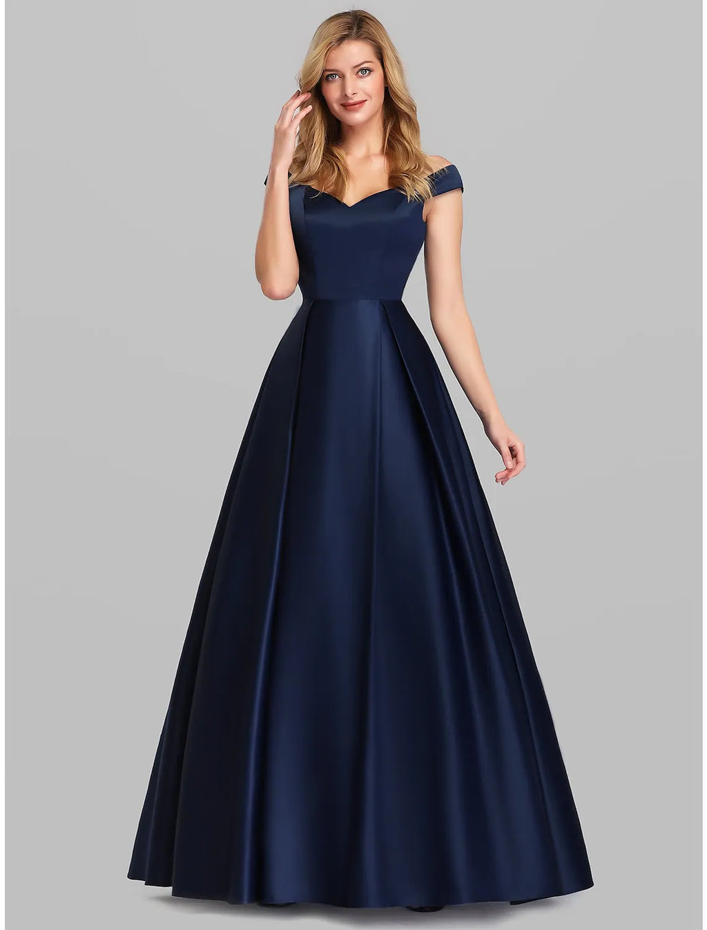 Evening Gown Elegant Luxurious Dress Wedding Guest Floor Length Sleeveless Plunging Charmeuse with Ruched