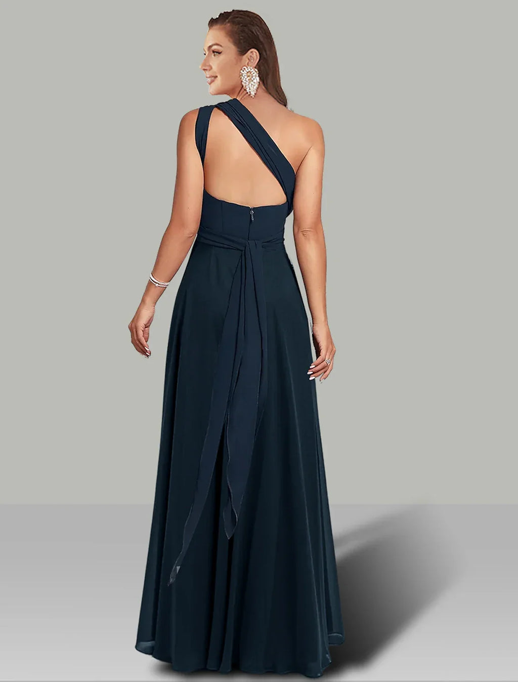 Wedding Guest Dresses Infinity Dress Wedding Party Floor Length Short Sleeve Halter Convertible with Ruched