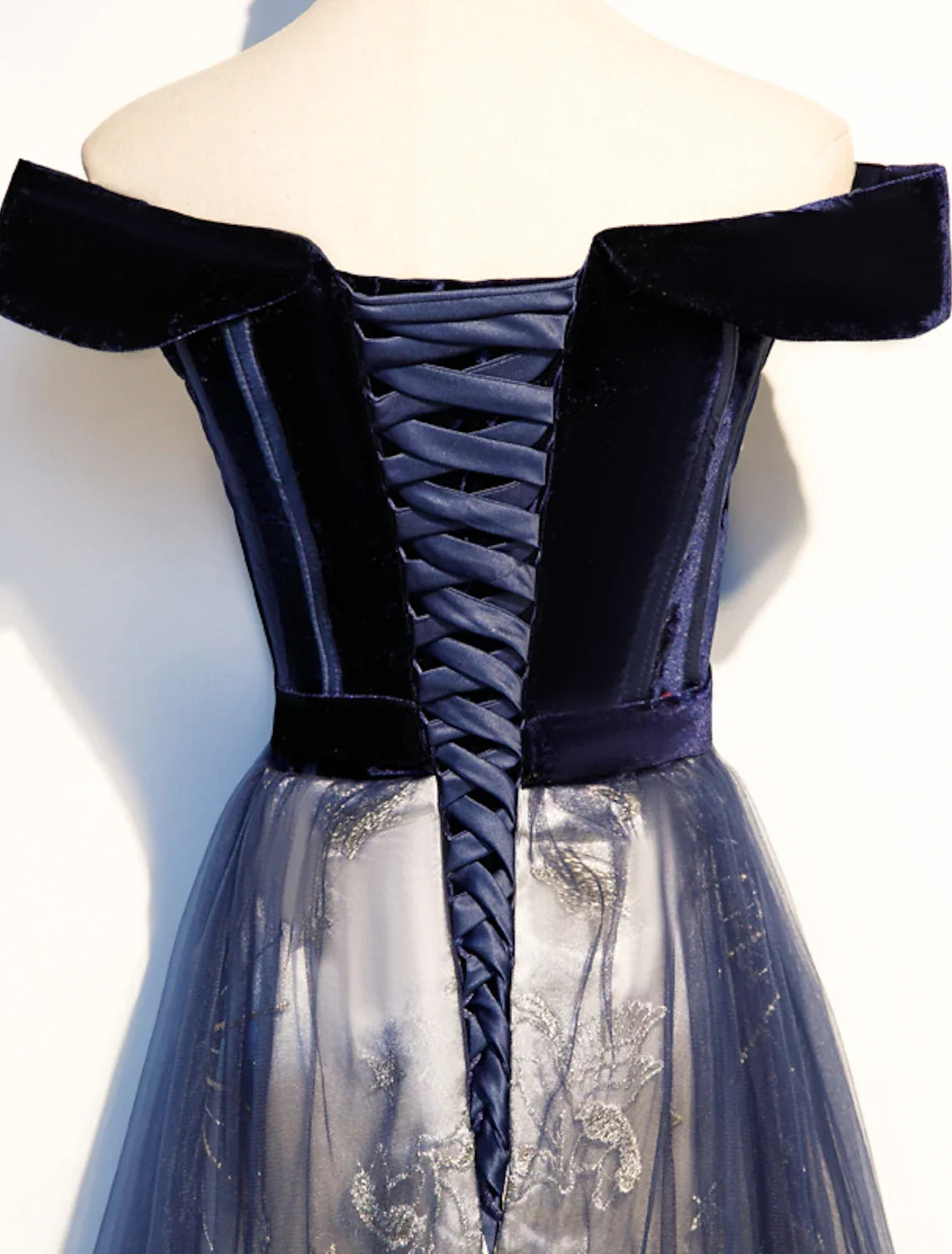 Floral Prom Formal Evening Dress Off Shoulder Short Sleeve Sweep / Brush Train with Pleats Pattern