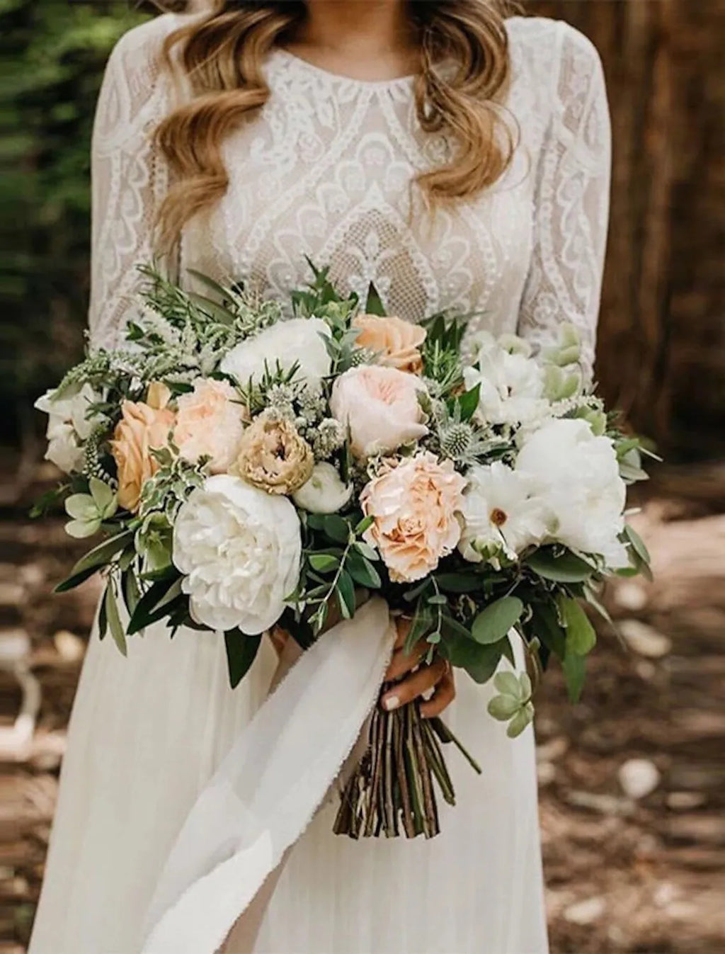 Beach Open Back Wedding Dresses A-Line Long Sleeve With Pleats Appliques