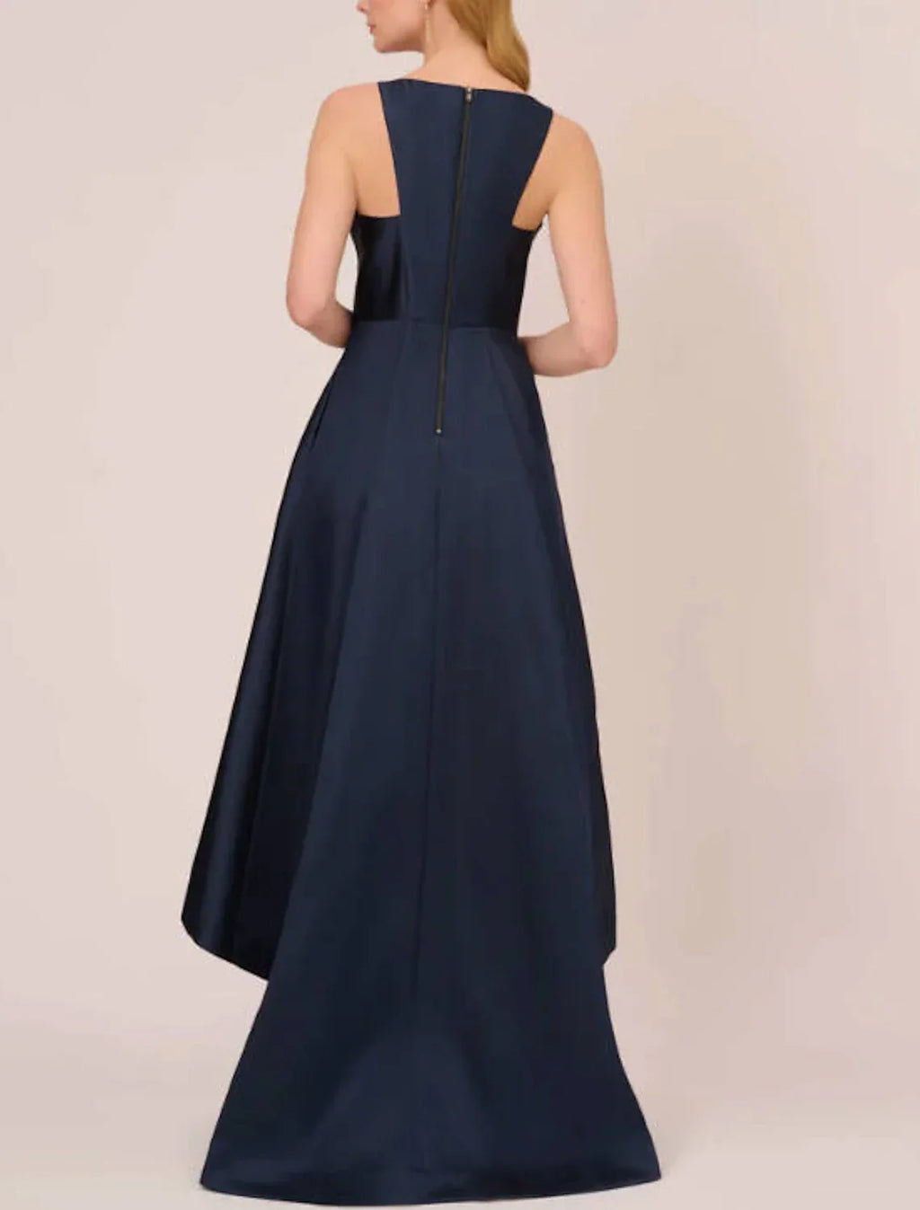 Evening Gown High Low Dress Wedding Wedding Guest Asymmetrical Sleeveless Boat Neck Taffeta with Pleats Pocket